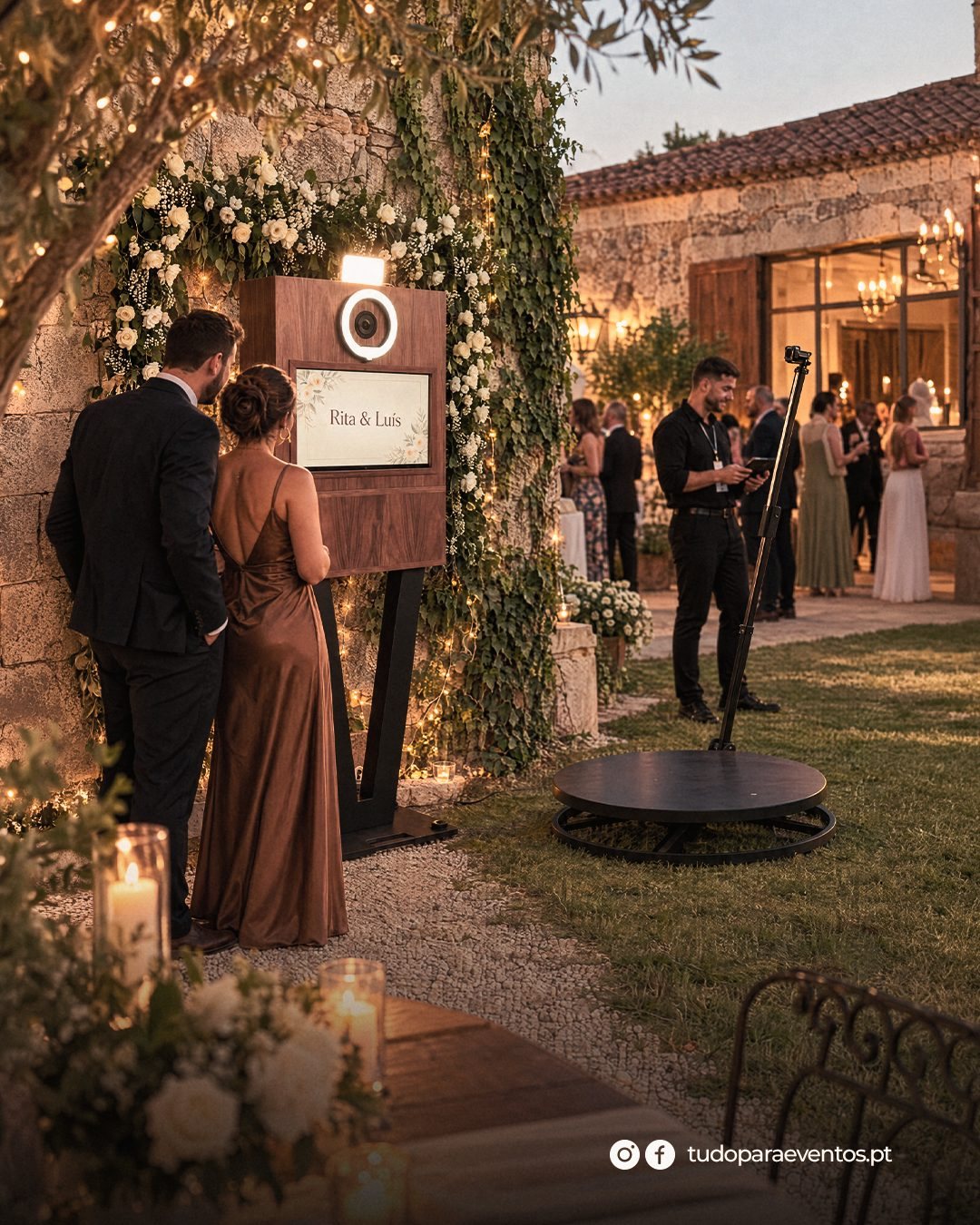 Photobooth e Video Booth 360° num casamento ao ar livre